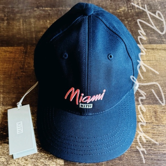 Kith Twill Two Tone New York Script Aaron Classic Cap  KITH Miami Script Twill Aaron Cap Hat • Nocturnal Blue • Store Exclusive • 2025